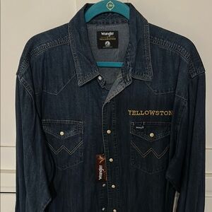 Yellowstone Wrangler Denim Shirt with Embroidery stitching